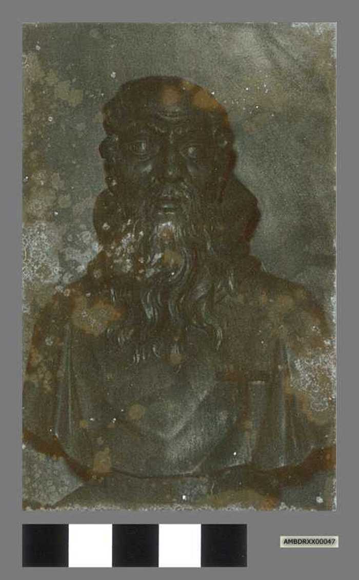 Drukplaat: Bronzen beeld (buste)