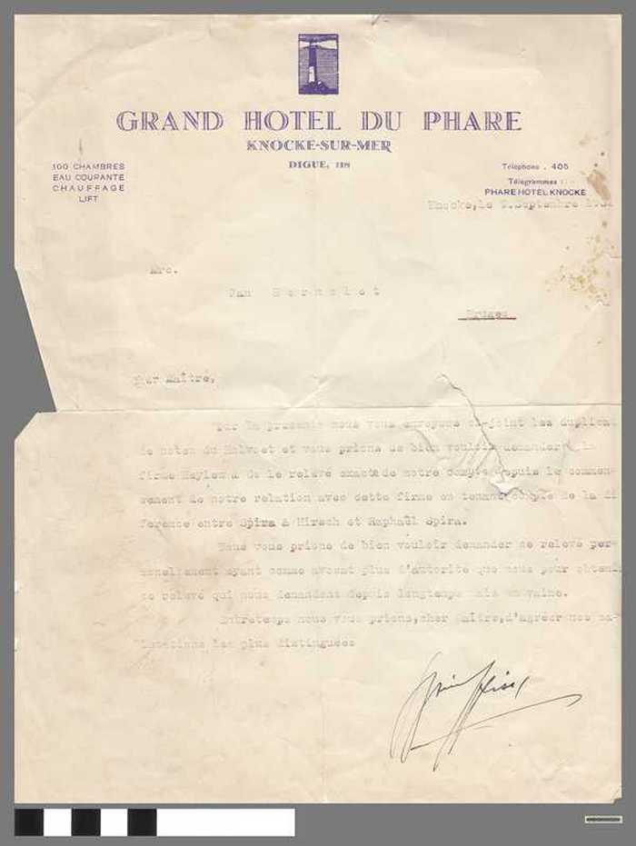 Grand Hotel du Phare Knocke-sur-mer correspondentie