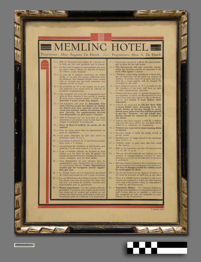 Memlinc Hotel Reglement