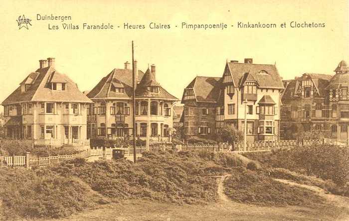 Duinbergen, Les Villas Farandole, Heures Claires, Pimpanpoentje, Kinkankoorn et Clochetons