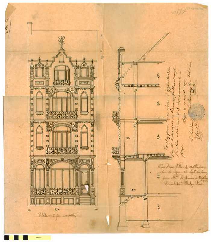 Plan dune villa à construire sur la digue de Heyst s/mer pour Mr. Janssens de Bisthoven de Gand