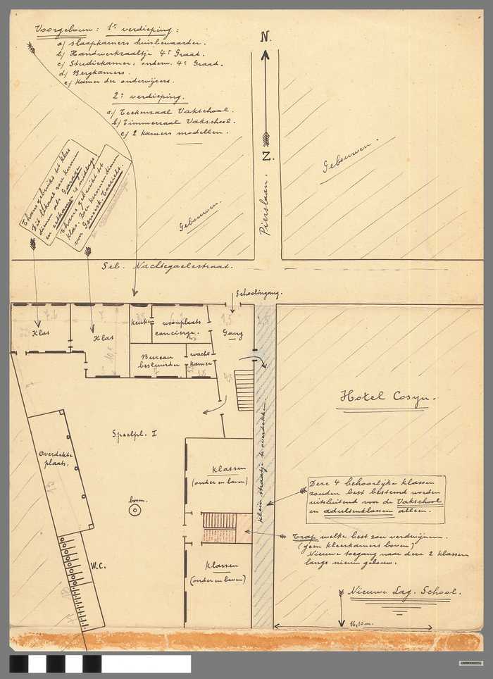 Grondplan: School Seb. Nachtegaelestraat + Hotel Cosyn