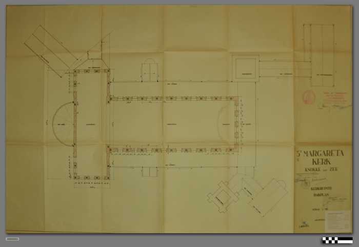 Kerkruimte dakplan - schaal 1/100 - St. Margaretakerk - Knokke