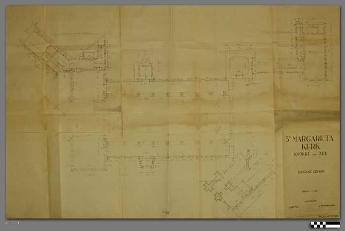 Grondplan begane grond - schaal 1/100 - St. Margaretakerk - Knokke