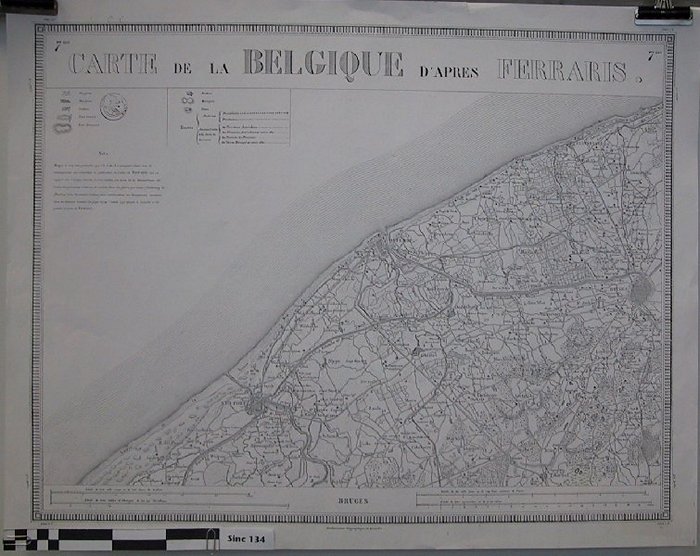 Bruges : carte de la Belgique d apres Ferraris 7me