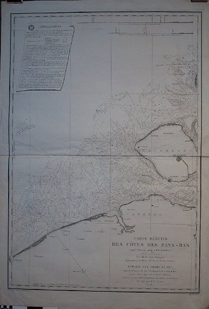 Carte réduite des côtes des Pays-Bas (depuis Ostende jusquà Hellevoetsluis)