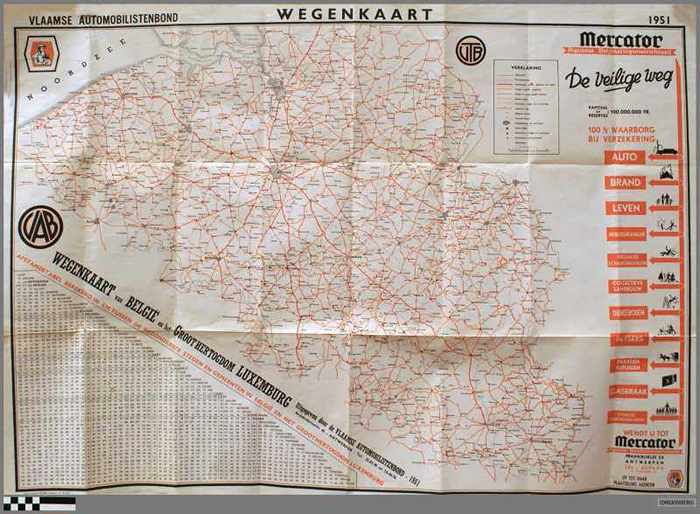 Wegenkaart. Vlaamse Automobilistenbond