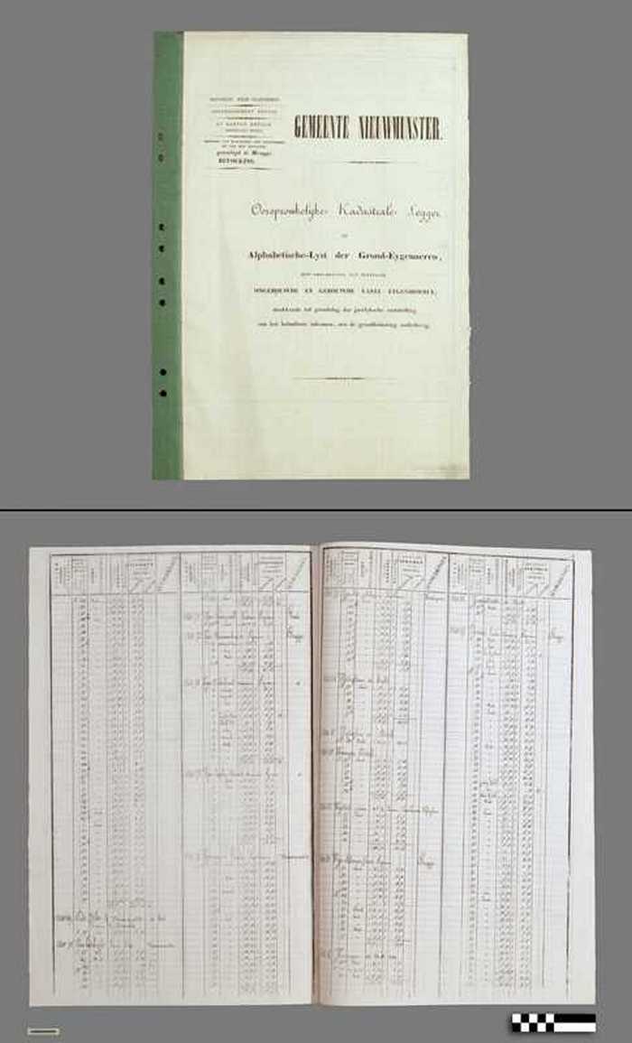 Gemeente Nieuwmunster - Oorspronkelijke kadastrale legger of alphabetische-Lyst der grond-eygenaren