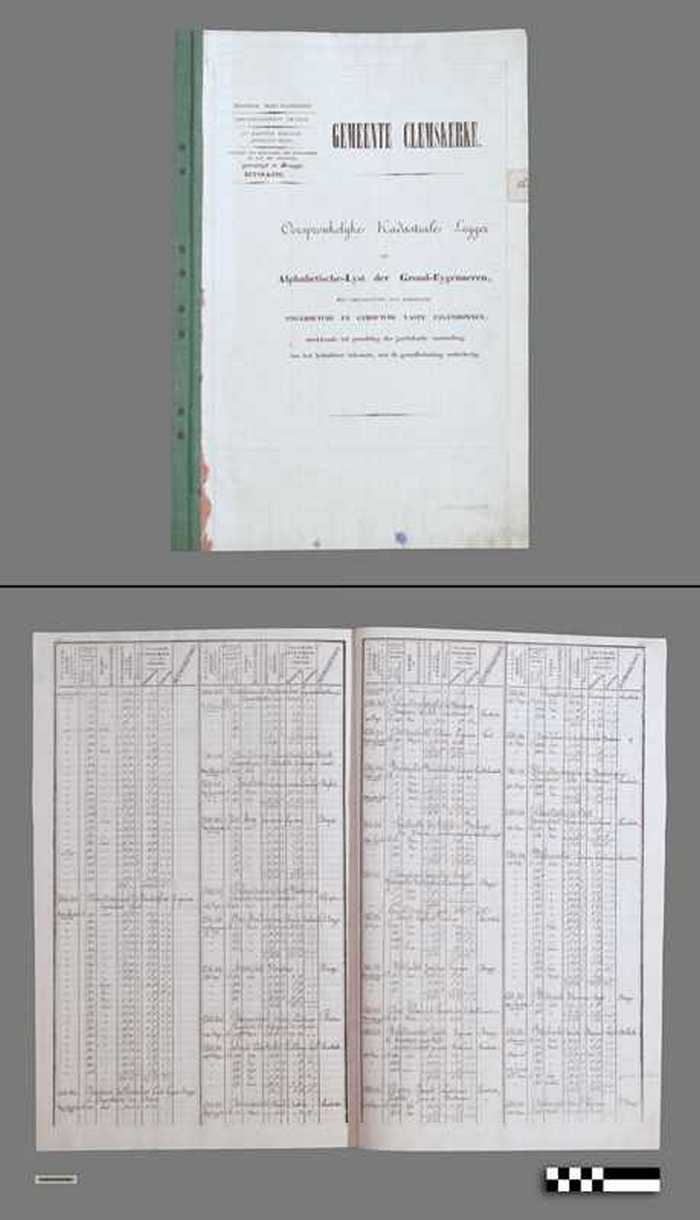 Gemeente Clemskerke - Oorspronkelijke kadastrale legger of Alphabetische-Lyst der Grond-Eygenaeren
