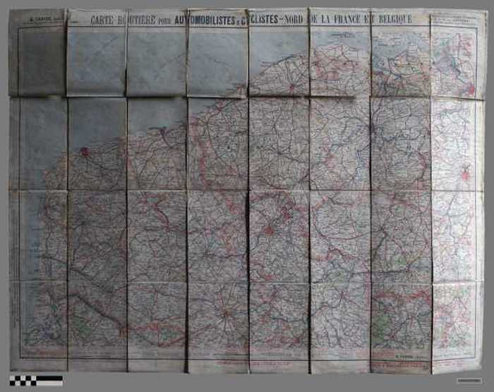 Carte routière pour automobilistes & cyclistes - Nord de la France et Belgique