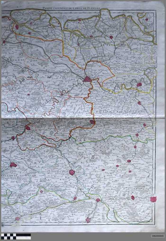 Le Comté de Flandres divisé en ses Chastellenies, Balliages, & le Franc de Bruges et le Pays de Waes (rechtse deel)