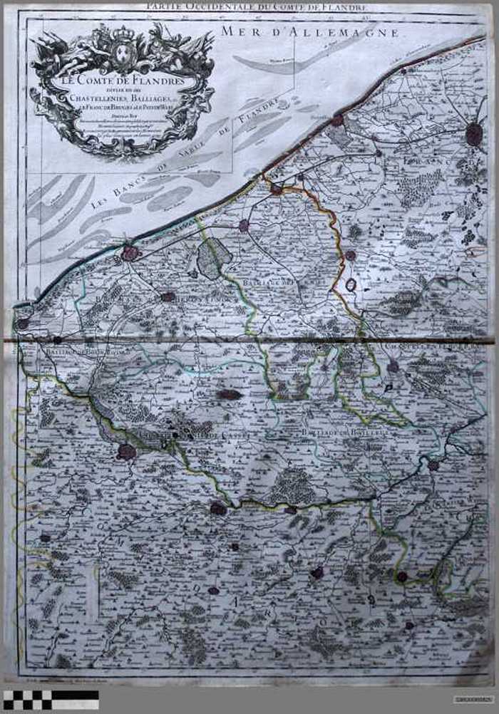 La Comté de Flandre divisé en ses Chastellenies, Balliages & Le Franc de Bruges & le Pays de Waes - linkerdeel