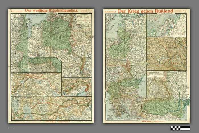 Paasche's Frontenkarte: Der westliche Kriegsschauplatz - Der Krieg gegen Russland  - Nr 16