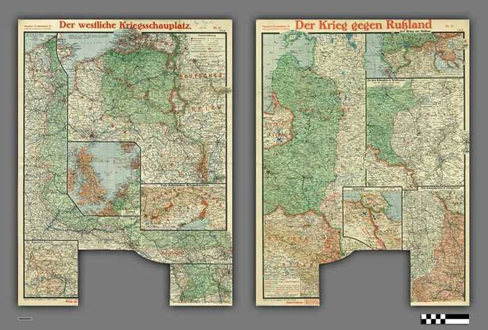 Paasche's Frontenkarte: Des westliche Kriegsschauplatz - Der Krieg gegen Russland - Nr 12