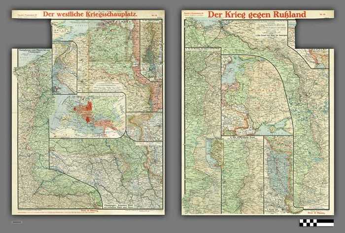 Paasche's Frontenkarte: Der westliche Kriegsschauplatz - Der Krieg gegen Russland - Nr 10