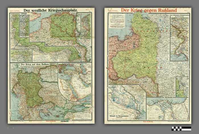 Paasche's Frontenkarte: Der westliche Kriegsschauplatz - Der Krieg gegen Russland - Nr 7