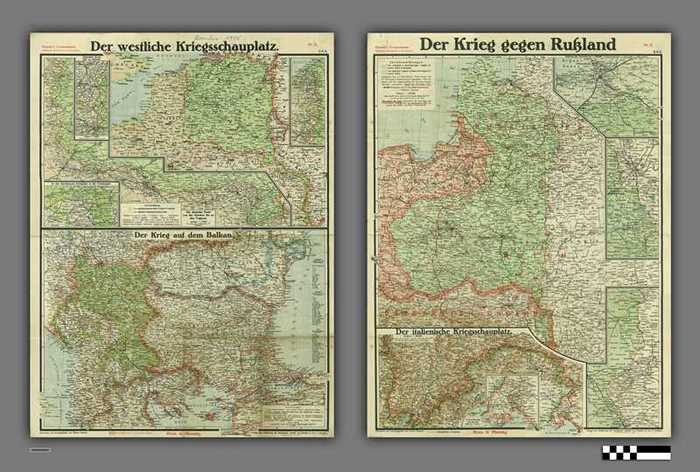 Paasche's Frontenkarte: Der westliche Kriegsschauplatz - Der Krieg gegen Russland - Nr 6