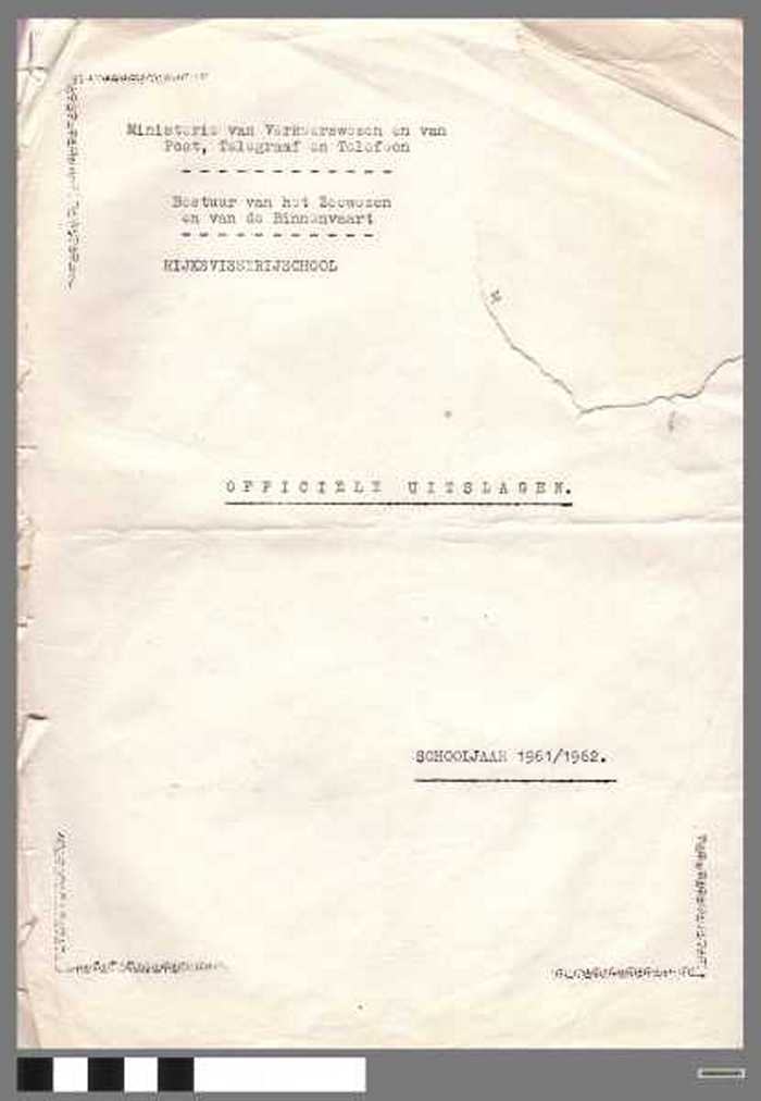 Rijksvisserijschool Officiële uitslagen schooljaar 1961/1962