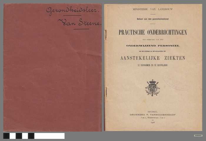 Boekje: Gezondheidsleer - Praktische onderrichtingen om het ontstaan en het verspreiden der aanstekelijke ziekten te voorkomen en te bestrijden