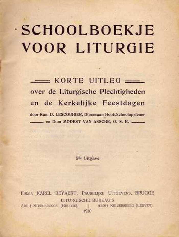 Schoolboekje voor Liturgie