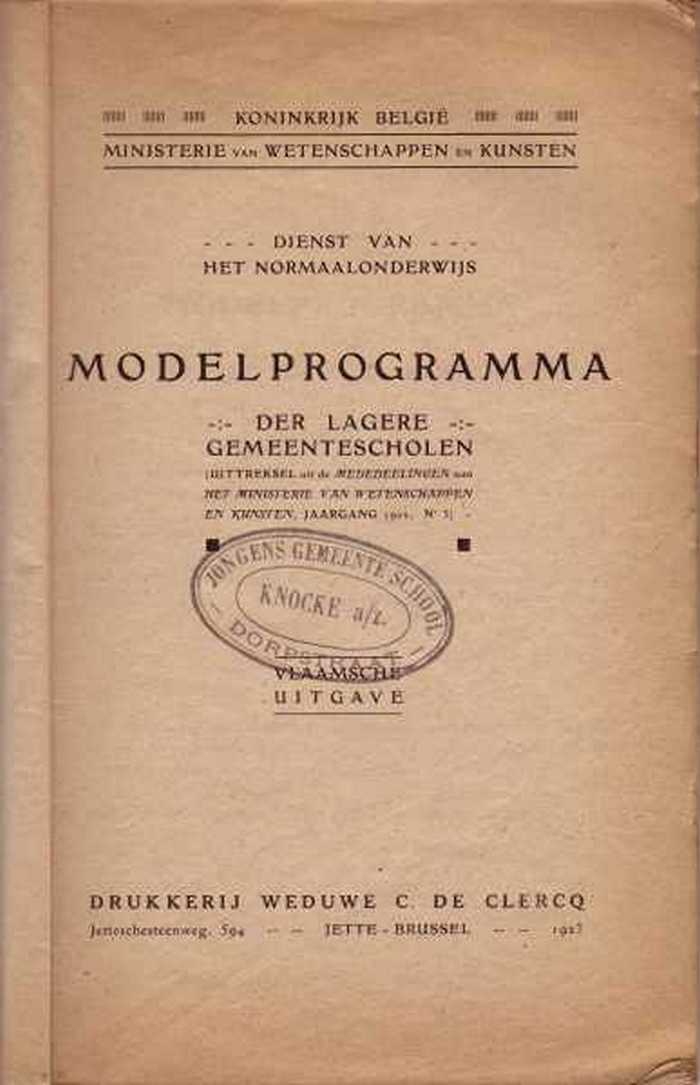 Modelprogramma der Lagere Gemeentescholen