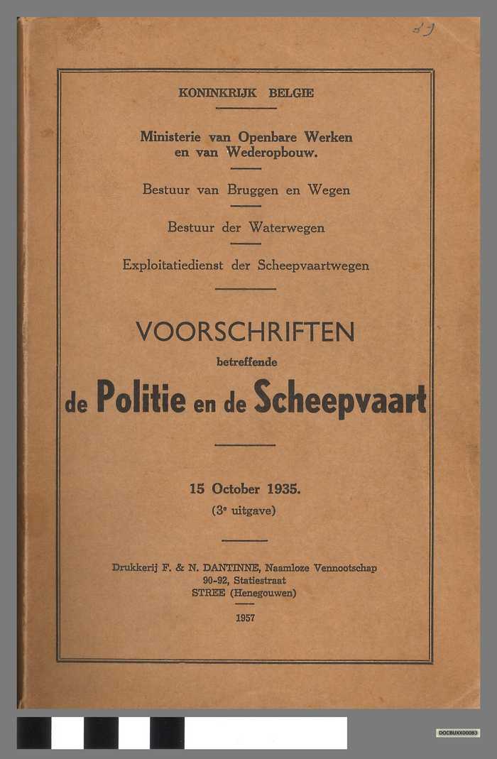 Boekje: Voorschriften betreffende de Politie en de Scheepvaart