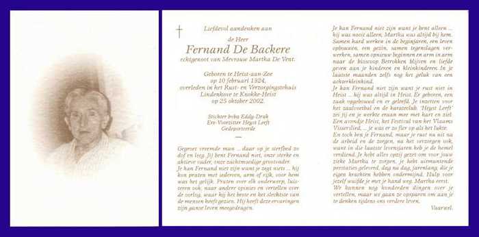 DE BACKERE Fernand