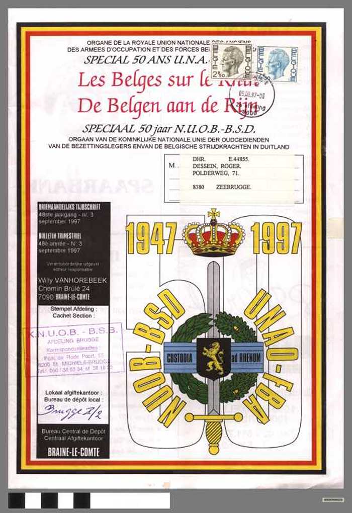 Les Belges sur le Rhin, de Belgen aan de Rijn - september 1997