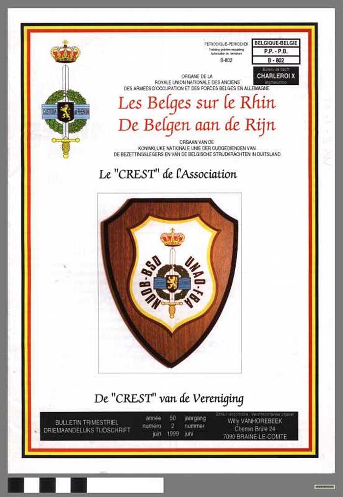 Les Belges sur le Rhin, de Belgen aan de Rijn - Juni 1999