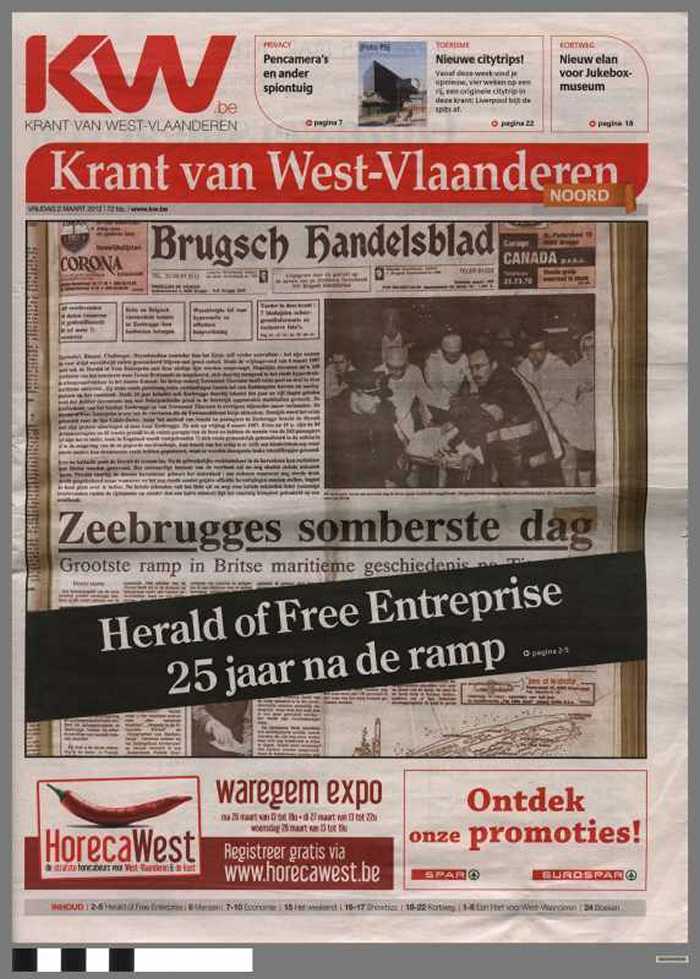 Krant van West-Vlaanderen: Herald of Free Enterprise - 25 jaar na de ramp