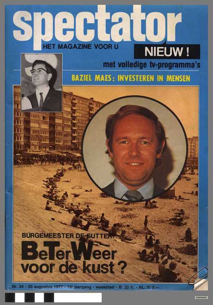 Spectator Nr 34 - 20 augustus 1977 - Burgemeester De Sutter: Beter weer voor de Kust?
