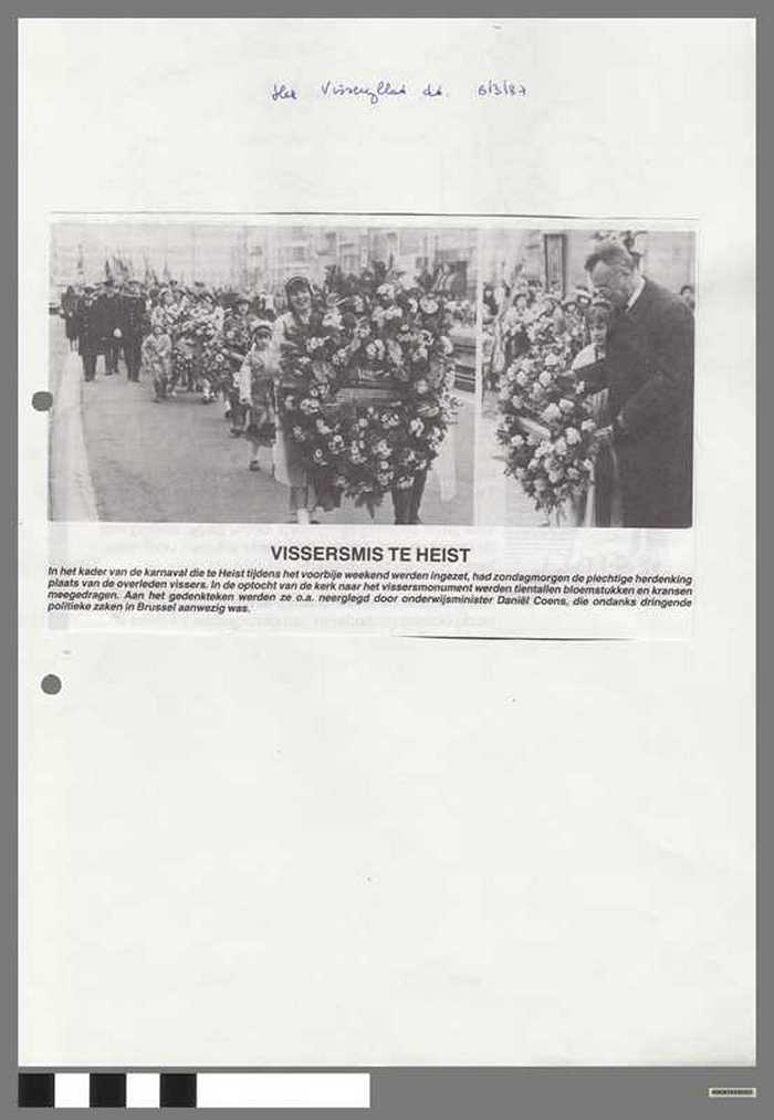 Krantenartikel: Vissersmis te Heist - 1987