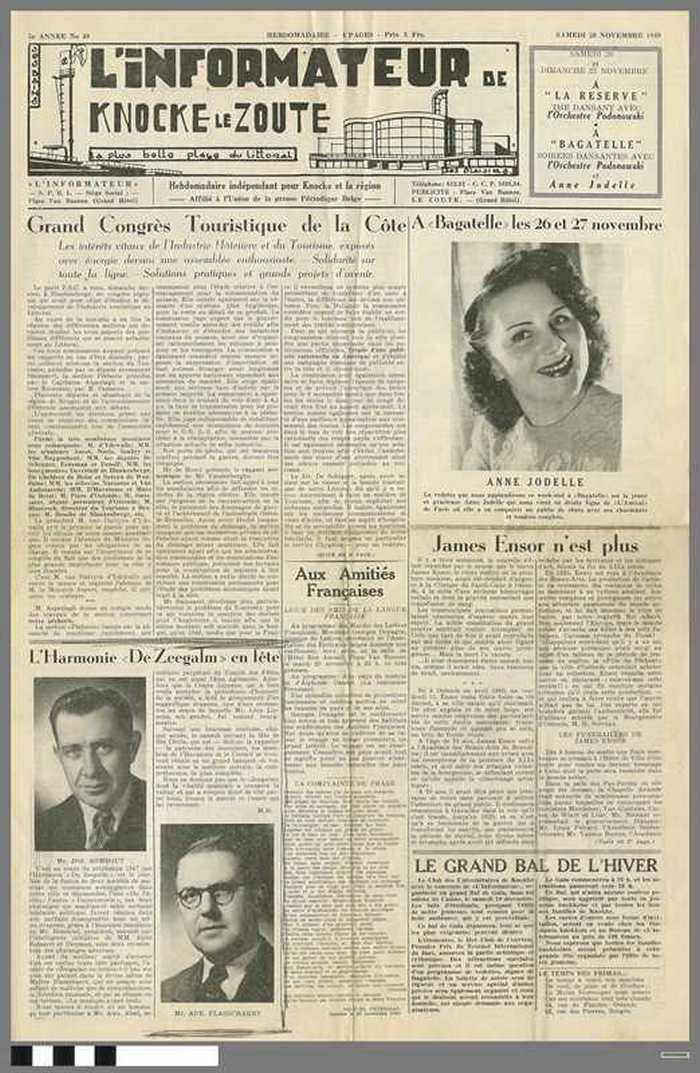 L'Informateur de Knocke Le Zoute - Samedi 26 novembre 1949 - 5e Annee - N° 48