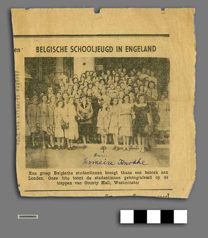 Krantenartikel: Belgische Schooljeugd in Engeland