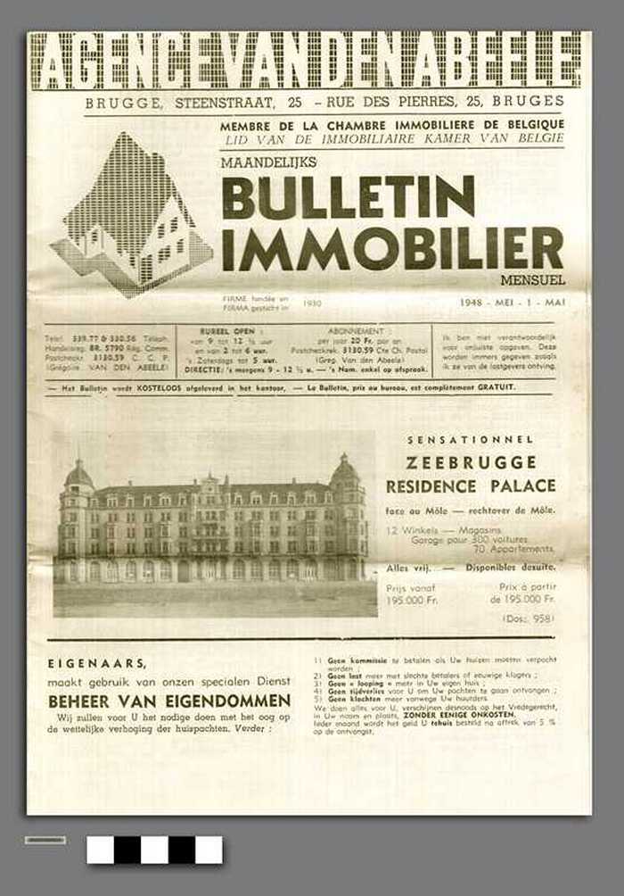 Agence Van Den Abeele: Bulletin Immobilier, 1948