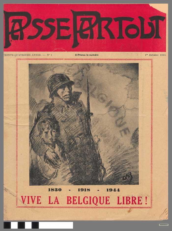 Tijdschrift: Passe Partout - Vive la Belgique libre - 1 octobre 1944