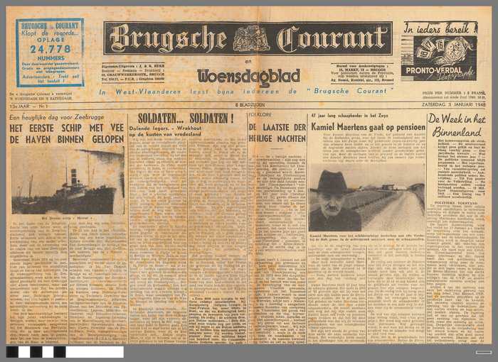 Krant: Brugsche Courant - Woensdagblad - 13e jaar - N