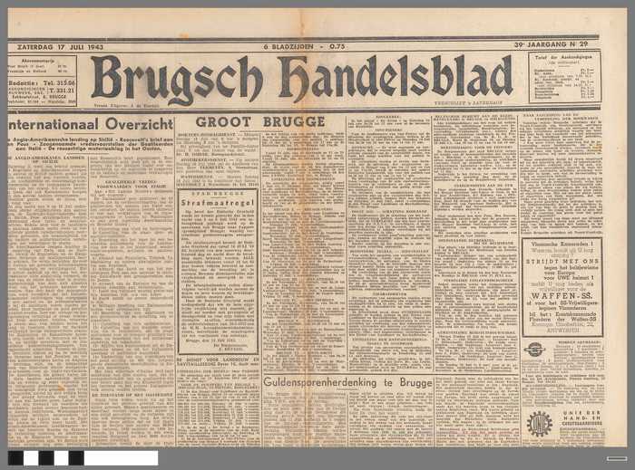 Krant: Brugsch Handelsblad - 39e jaargang - nr. 29 - zaterdag 17 juli 1943