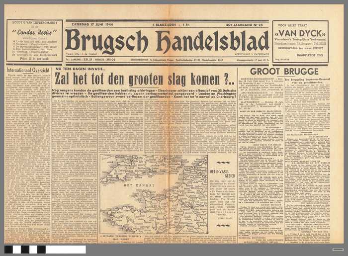 Krant: Brugsch Handelsblad - 40e jaargang - nr. 25 - zaterdag 17 juni 1944