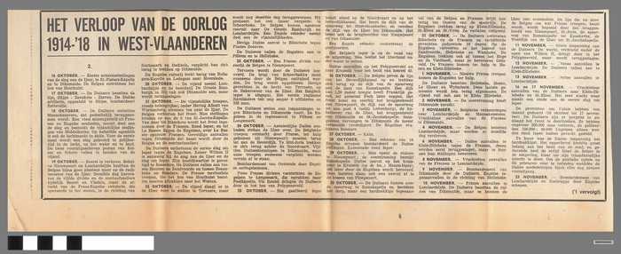 Krantenknipsel: 'Het verloop van de oorlog 1914-'18 in West-Vlaanderen' (2)