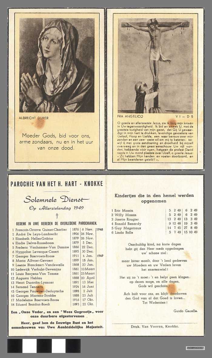 Parochie van het H. Hart- Knokke - Solemnele Dienst - Allerzielendag 1949