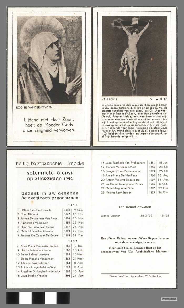 Heilig Hartparochie - Knokke - Solemnele Dienst - Allerzielendag 1952