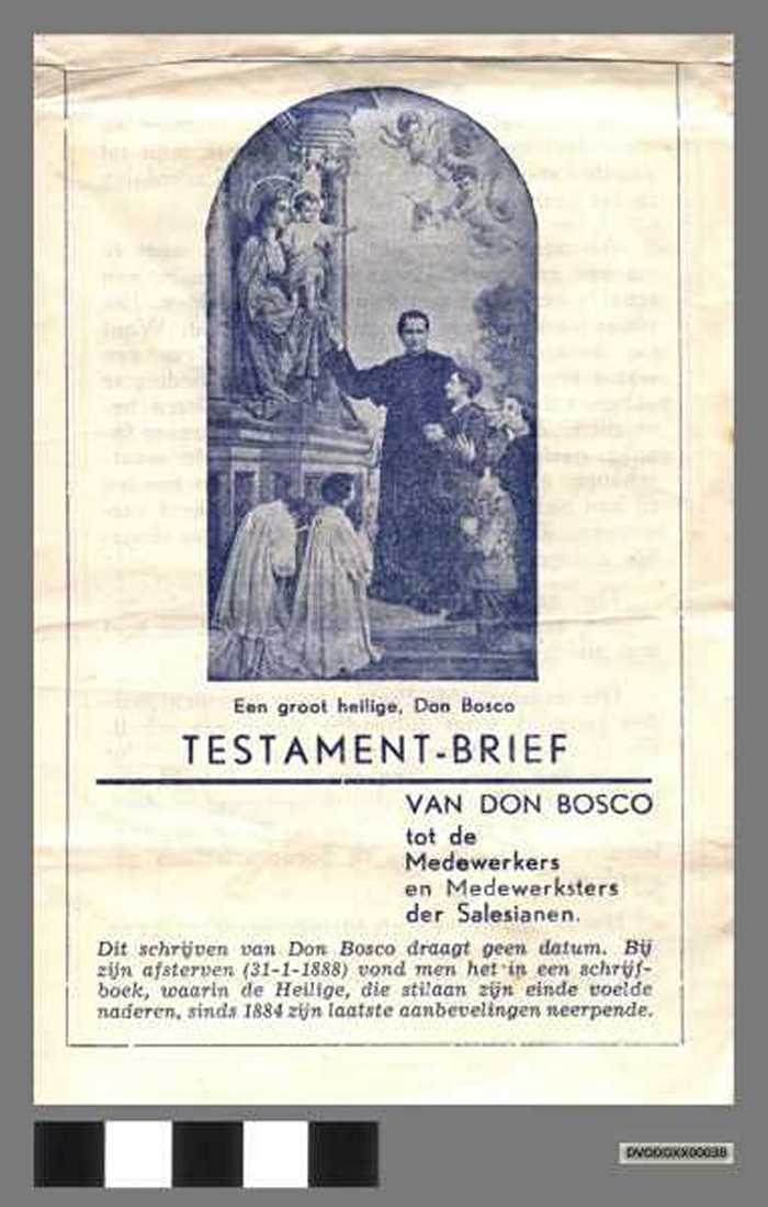 Testament-brief van Don Bosco.