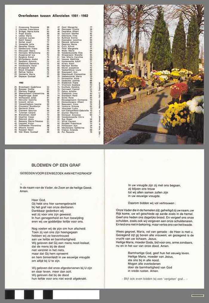 Bloemen op een graf - gebeden voor een bezoek aan het kerkhof - 1982