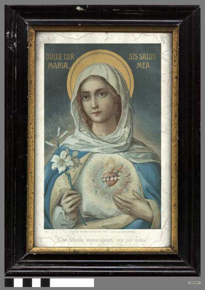 Kader met afbeelding van Onbevlekt Hart van Maria