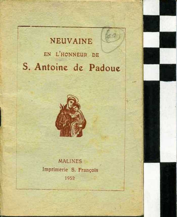 Boekje: Neuvaine en lhonneur de S. Antoine de Padoue