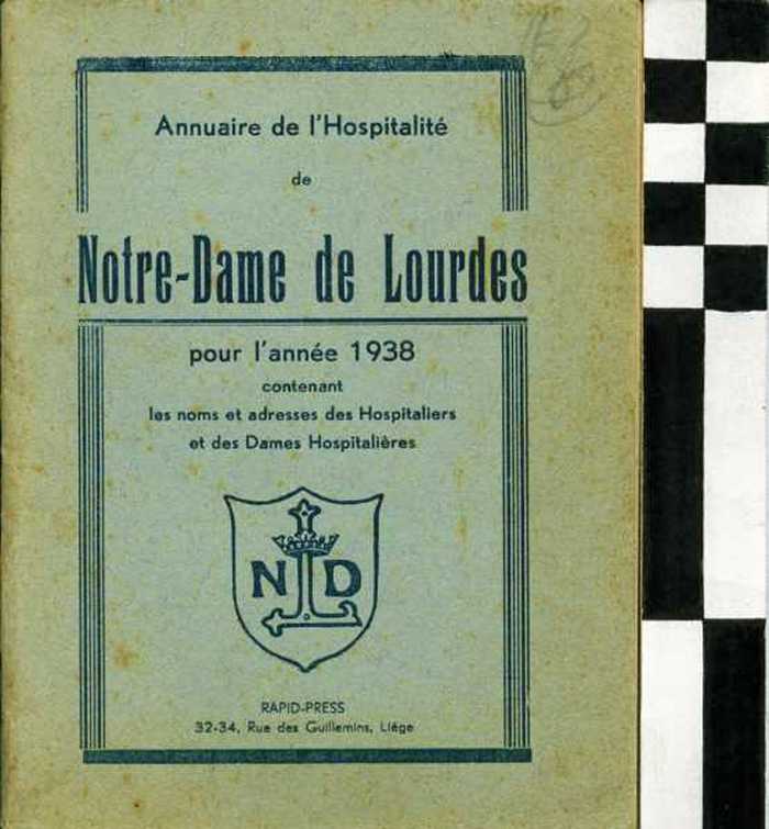 Jaarboek: Annuaire de lHospitalité de Notre-Dame de Lourdes pour lannée 1938