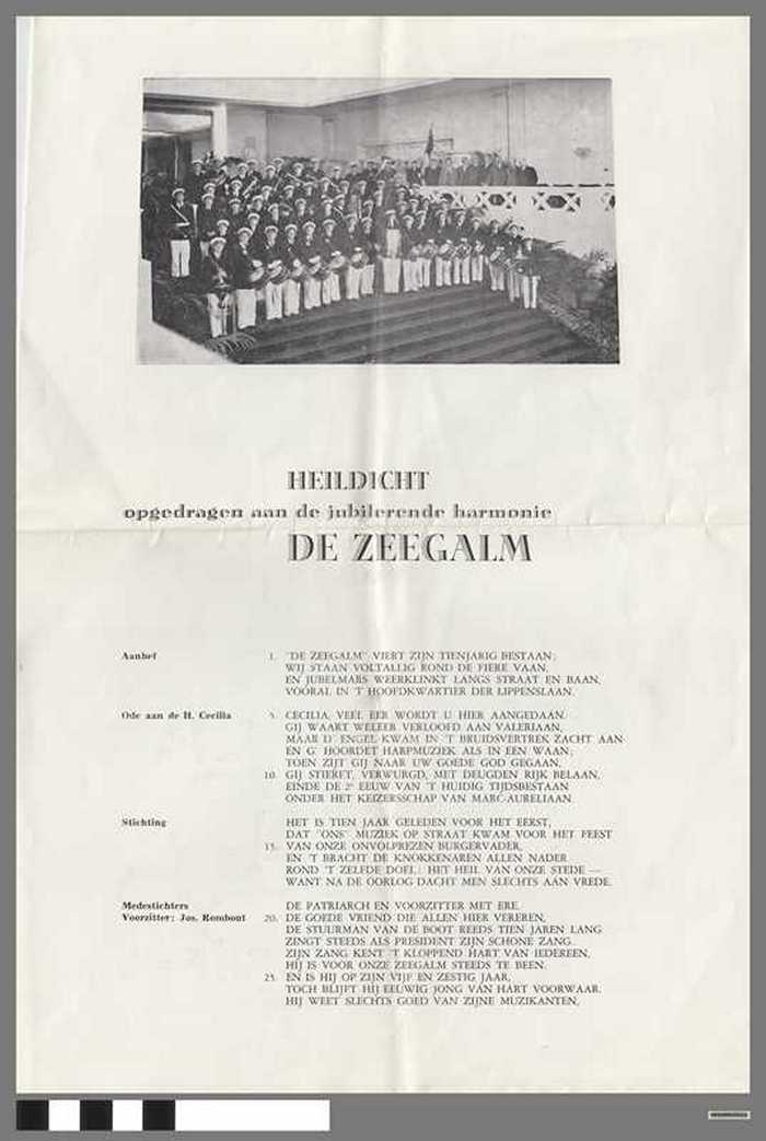 Heildicht opgedragen aan de jubilerende harmonie De Zeegalm