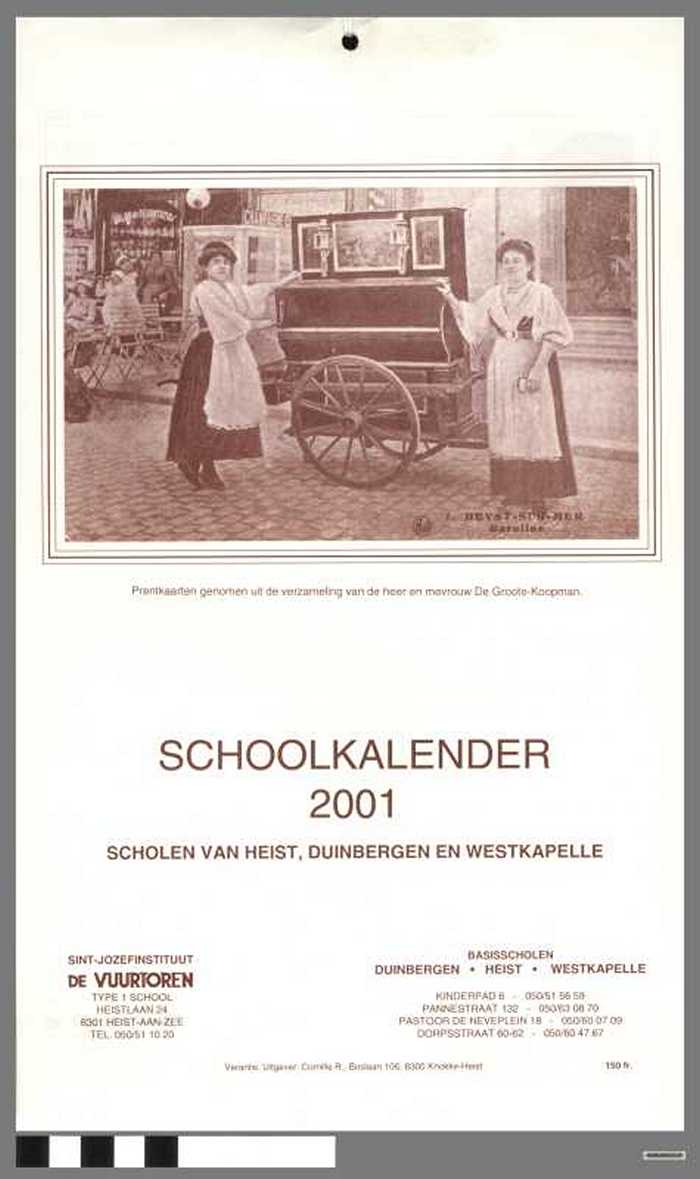 SCHOOLKALENDER 2001 Scholen van Heist, Duinbergen en Westkapelle.