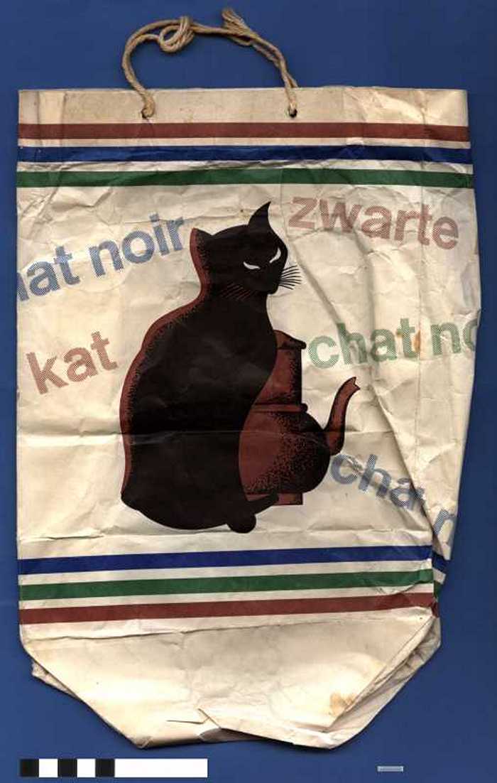 Papieren draagzak met reclame `Zwarte kat / Chat Noir